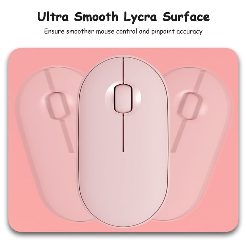 Dapesuom Small Mouse Pad  5 x 6 Inch Thick Rubber Premium-Textured Non-Slip Portable & Washable Mini Mouse Mat for Women Men Wireless Laptops Keyboard Tray Gaming Computer Office Travel  Rose Pink - Image 3